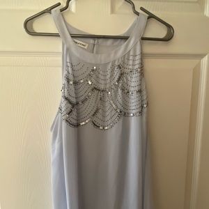 Sheer Blue sequin Halter top